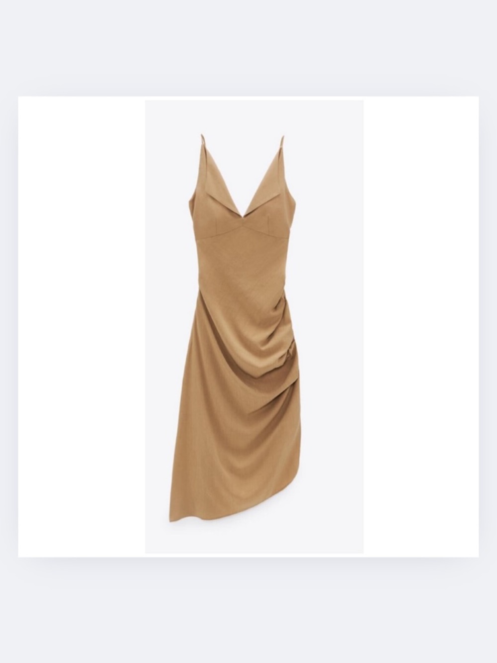 Zara - strappy draped dress in cam XS NEW